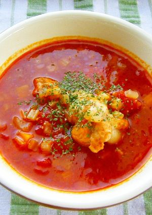 鶏肉のトマト煮込みスープ-レシピのメイン写真