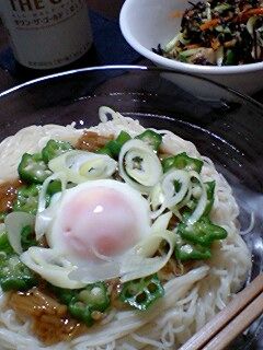なめ茸とオクラの冷やしそうめん-レシピのメイン写真