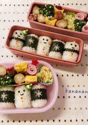 クリスマス 雪だるま弁当 幼稚園-レシピのメイン写真