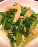 白だしで。油揚げと小松菜の煮浸し