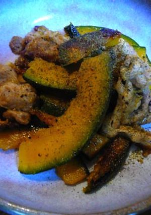 かぼちゃと豚肉のにんにく炒め焼き-レシピのメイン写真