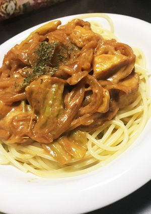 ＊鶏肉キャベツのトマト豆腐クリームパスタ-レシピのメイン写真