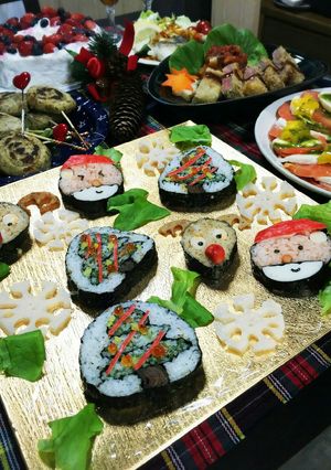 X'masに最適♡サンタさんの海苔巻き♡-レシピのメイン写真