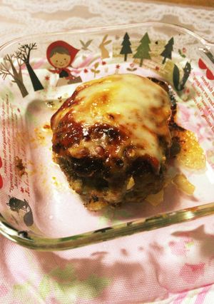 レンジで野菜たっぷりハンバーグ☆2食分-レシピのメイン写真