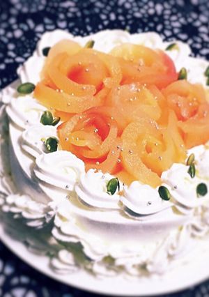 林檎のコンポートで薔薇のショートケーキ-レシピのメイン写真