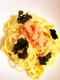乳製品なし。豆乳味噌タラコパスタ-レシピのメイン写真
