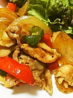 豚こま肉と玉ねぎとパプリカのたれ炒め-レシピのメイン写真