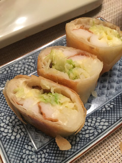 キャベツとちくわのチーズ春巻き-レシピのメイン写真
