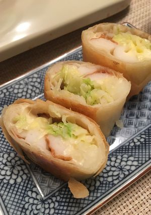 キャベツとちくわのチーズ春巻き-レシピのメイン写真