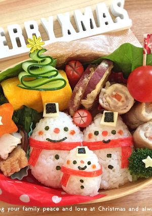 クリスマス☆簡単♩スノーマン☆キャラ弁♫-レシピのメイン写真