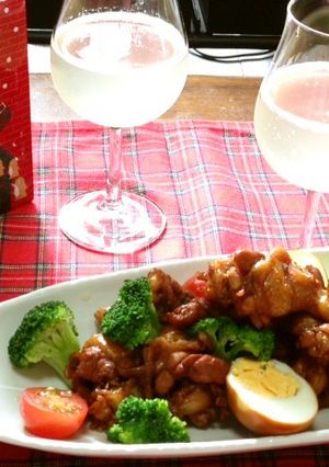 黒酢で手羽元甘辛煮 X’mas ver.-レシピのメイン写真