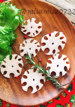 【付け合わせ】クリスマスに☆雪輪蓮根-レシピのメイン写真