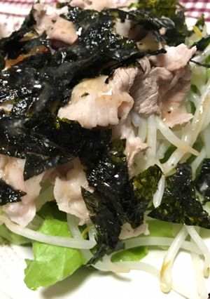 もやしいっぱい韓国風豚しゃぶサラダ-レシピのメイン写真