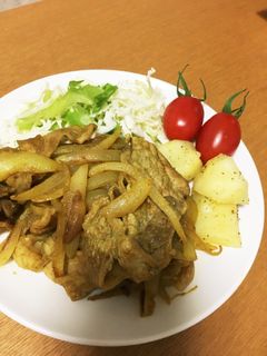 豚こまと玉ねぎのカレー生姜炒め-レシピのメイン写真