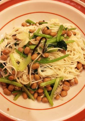 納豆パクチーそうめん-レシピのメイン写真