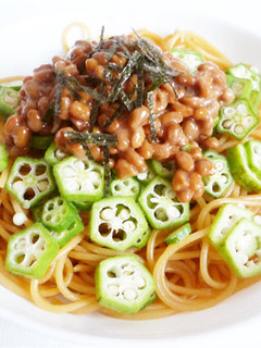 オクラと納豆の焦がしバター醤油パスタ-レシピのメイン写真
