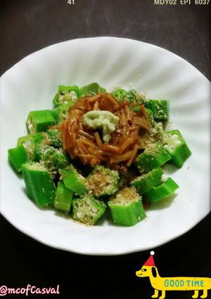 オクラになめ茸、ちょこっとワサビ-レシピのメイン写真