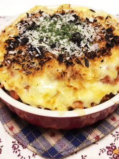 もやしたっぷりハンバーグのタネでグラタン-レシピのメイン写真