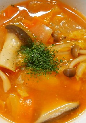 白菜 野菜のケチャップ味噌煮込みスープ♡-レシピのメイン写真