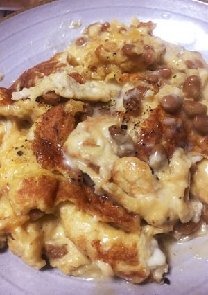 納豆とチーズ2種の本格オムレツ、簡単5分-レシピのメイン写真