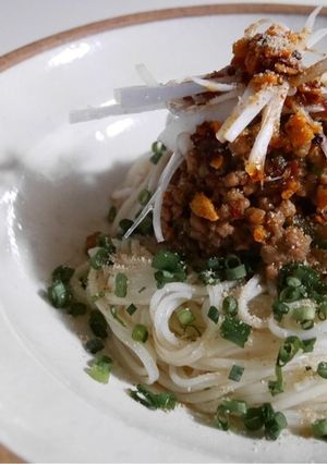 ひやむぎのジャージャー麺風 油そば-レシピのメイン写真