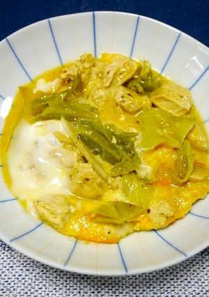 簡単!カレーマヨ鶏の親子丼-レシピのメイン写真