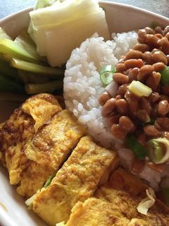 納豆ご飯と卵焼きのプレート-レシピのメイン写真