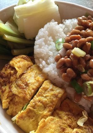 納豆ご飯と卵焼きのプレート-レシピのメイン写真