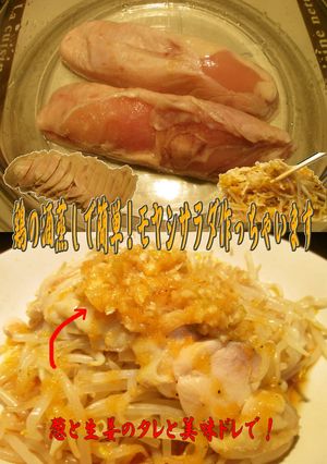 美味ドレの鶏の酒蒸しで簡単！モヤシサラダ-レシピのメイン写真