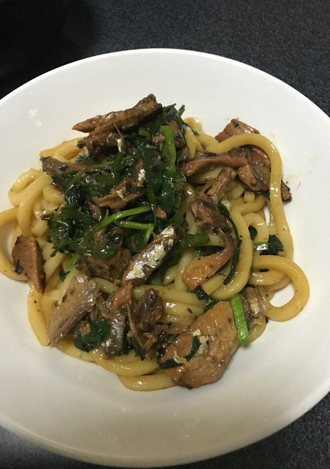 ☆ニラとさんまの焼きうどん☆-レシピのメイン写真