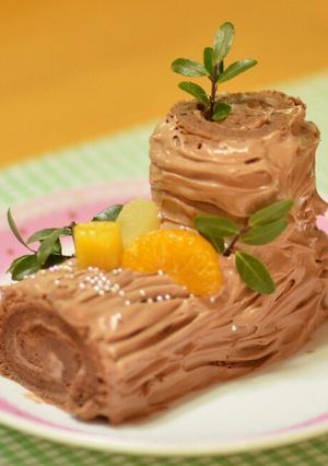 チョコクリームのブッシュドノエル-レシピのメイン写真