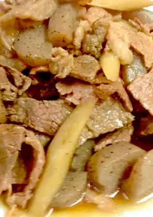 牛肉とごぼうとこんにゃくの煮物-レシピのメイン写真