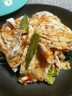豚しゃぶ温野菜のラー油ソースがけ-レシピのメイン写真