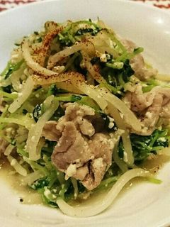 豆苗ともやしの豚バラ炒め-レシピのメイン写真