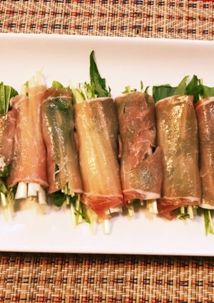 前菜にぴったり！！水菜の生ハム巻き-レシピのメイン写真