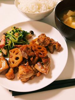 鶏肉とレンコンの甘辛炒め-レシピのメイン写真