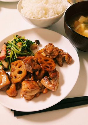 鶏肉とレンコンの甘辛炒め-レシピのメイン写真