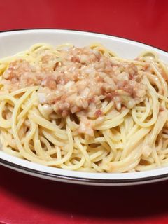*玉ねぎ梅マヨの冷製パスタ*-レシピのメイン写真