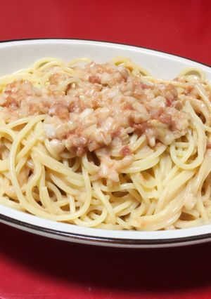 ＊玉ねぎ梅マヨの冷製パスタ＊-レシピのメイン写真