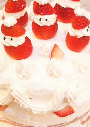 イチゴサンタのクリスマスケーキ♪-レシピのメイン写真