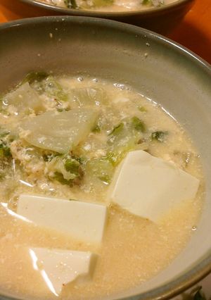 温まる♨︎白菜と豆腐の豆乳味噌スープ-レシピのメイン写真