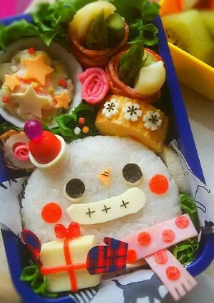 クリスマス弁当 マステ手袋のスノーマン♡-レシピのメイン写真