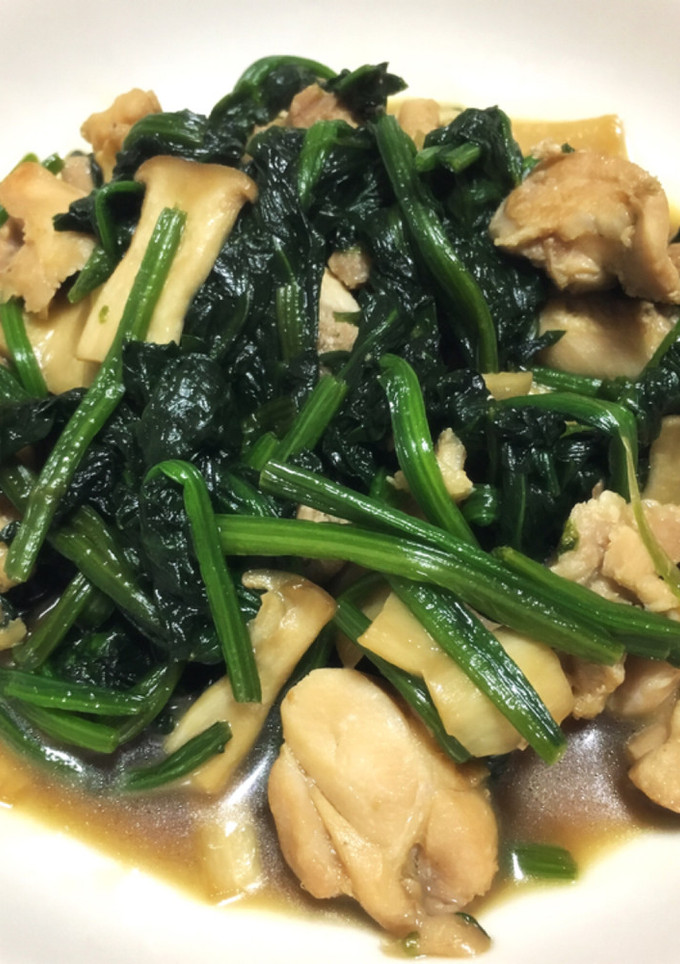 鶏肉とほうれん草&エリンギ炒め-レシピのメイン写真