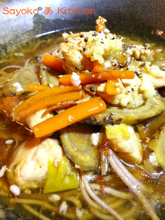 生姜風味の根菜あんかけ蕎麦-レシピのメイン写真