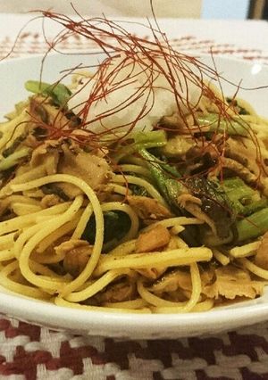 レタスと椎茸の和風ツナパスタ-レシピのメイン写真