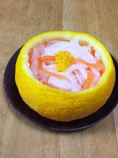 材料5つで簡単♪お酢不使用♪柚子のなます-レシピのメイン写真