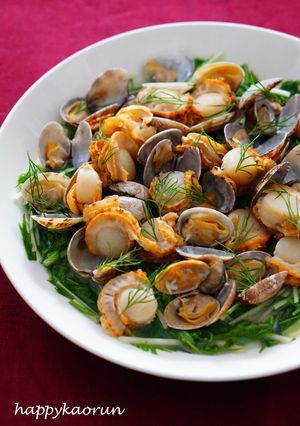 浅利とベビー帆立のワイン蒸し☆ディル風味-レシピのメイン写真