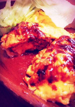残ったハンバーグで作るオムバーグ-レシピのメイン写真