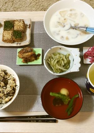 菜の花のお吸い物.あえもの-レシピのメイン写真
