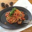 蓮根と鯖のトマトクリームパスタ